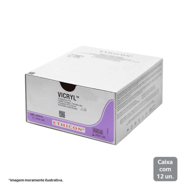 XYJ106G | Fio de sutura VICRYL® Incolor 45cm 5-0 Ag. 16 mm 1/2